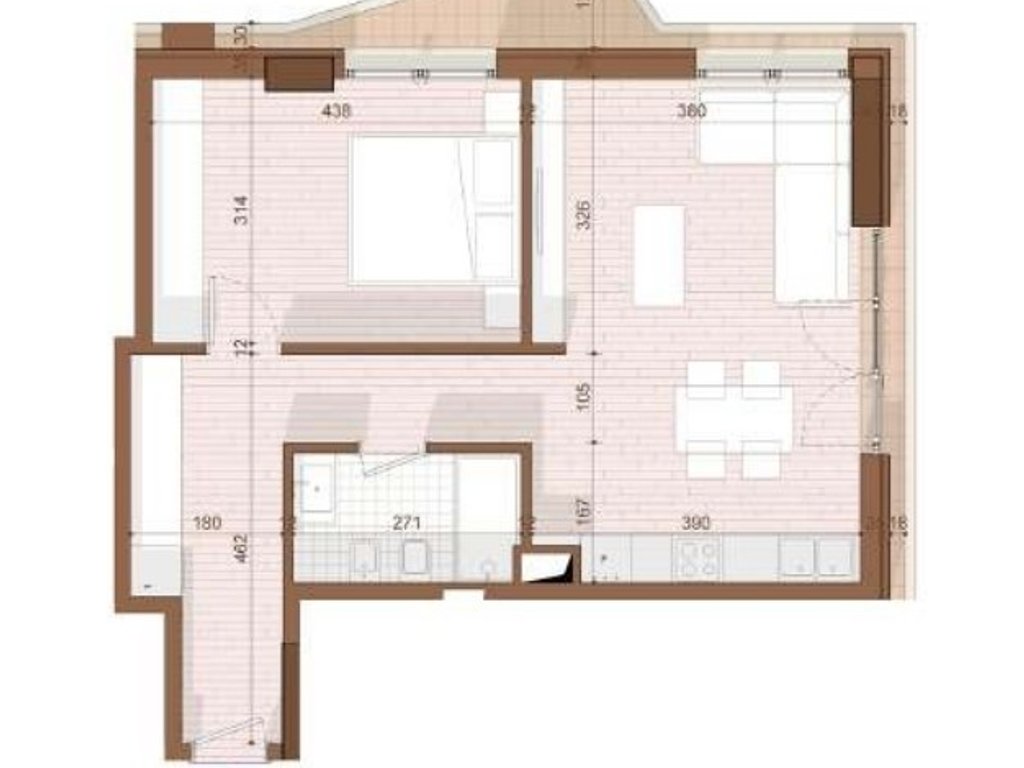 SHITET APARTAMENT 1+1 NE SHENGJIN