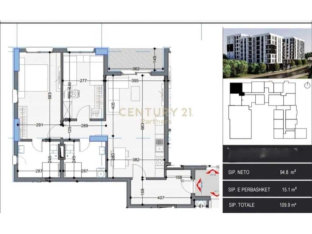 SHESIM APARTAMENT 2+1+2 NE PASKUQAN BELFIORE 2 !