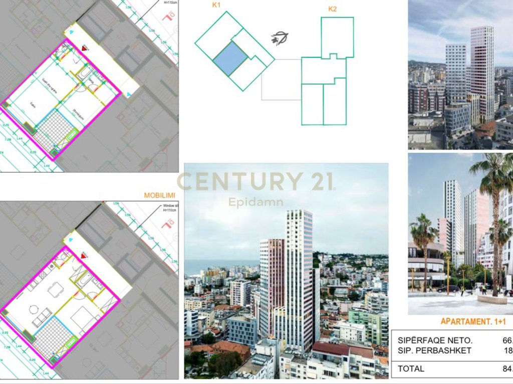 APARTAMENT 1+1  PËR SHITJE , DURRËS TOWER