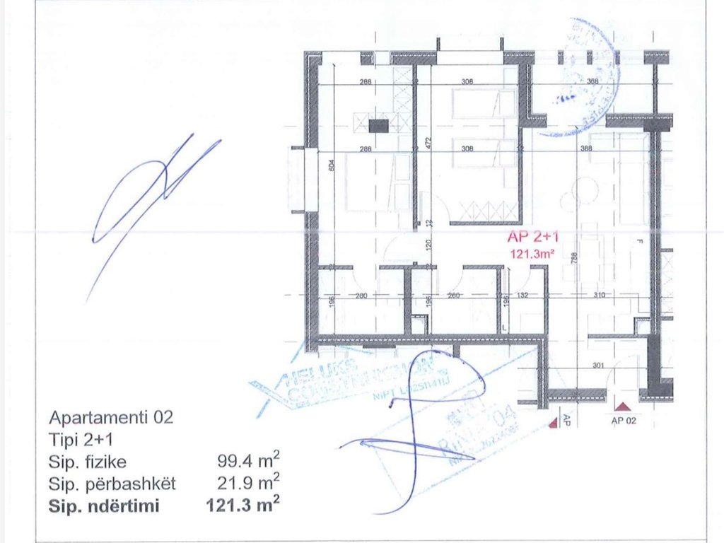 DHERMI, APARTAMENT 2+1 PER SHITJE