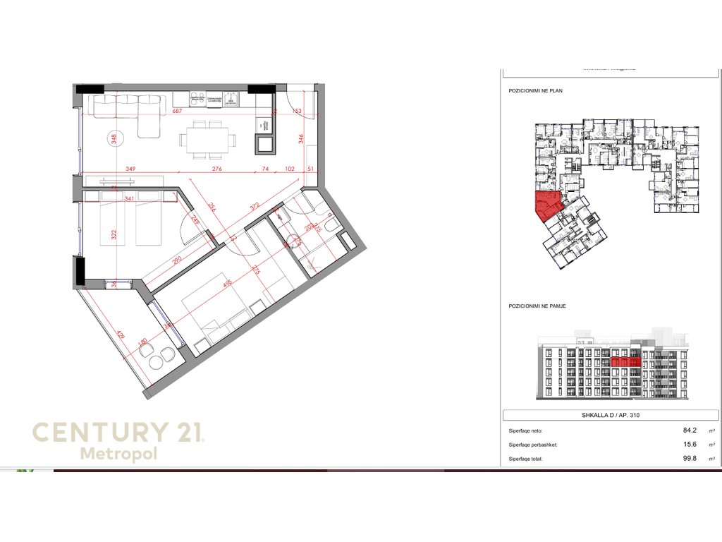 SHES APARTAMENT 2+1 NE RESIDENCEN NORTH-PASKUQAN!