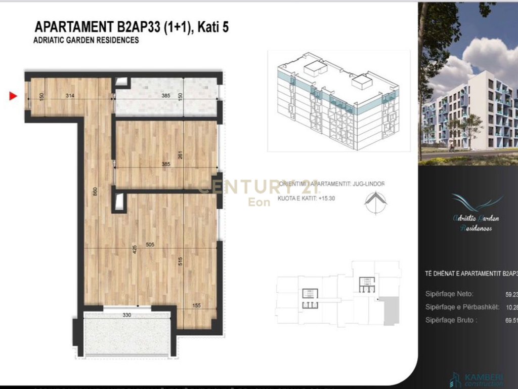 APARTAMENT 1+1 PER SHITJE TEK "ADRIATIK GARDEN" NE GOLEM!