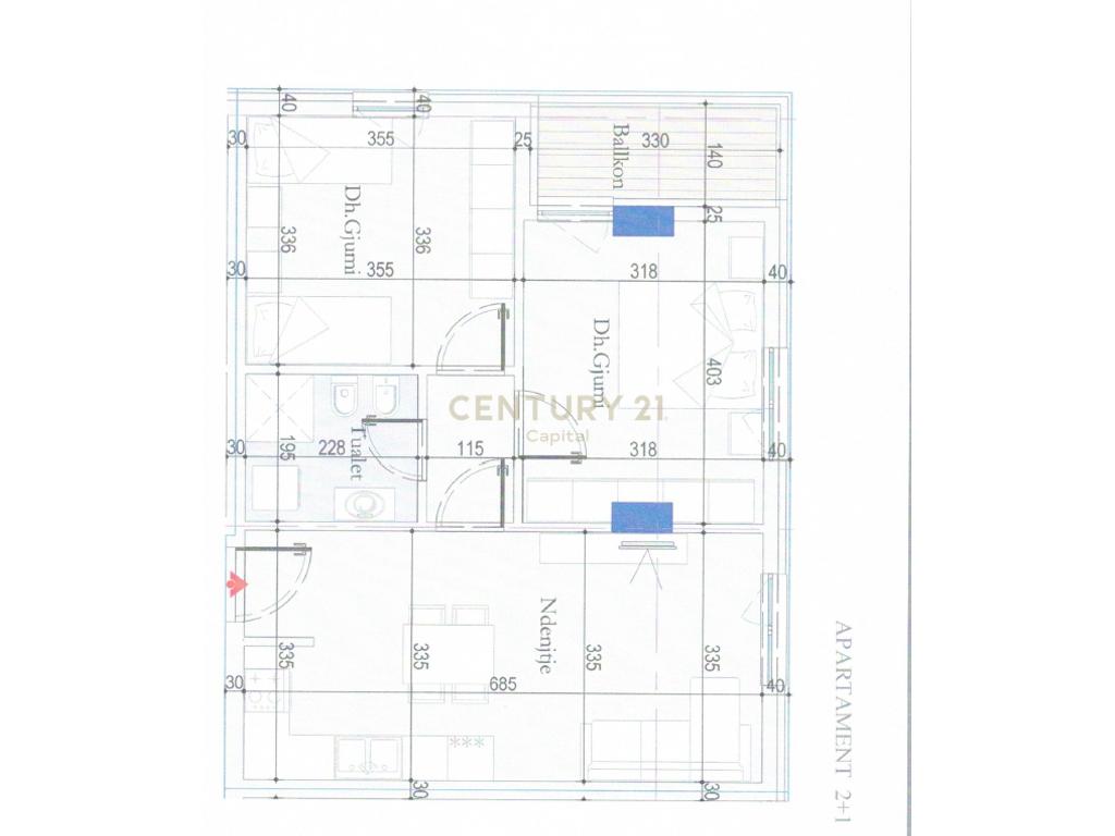 Shesim apartament 2+1+P tek Tirana Entry!