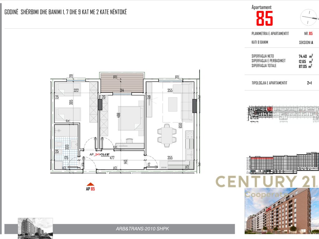 EKSKLUZIVE! SHESIM APARTAMENT 2+1 PËRBALLË RRUGËS 5 - MAJI & PRANË BULEVARDIT TË RI NË PASKUQAN.