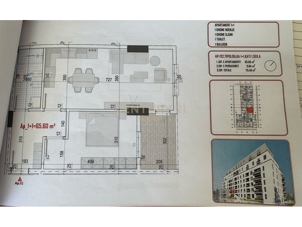 SHESIM APARTAMENTE 1+1 NE KAMEZ