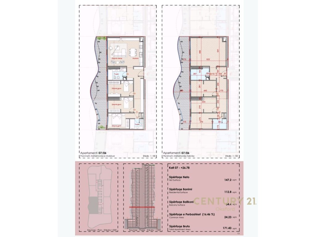 SHITET APARTAMENT 3+1+2 TEK TOP SEVEN TOWER!