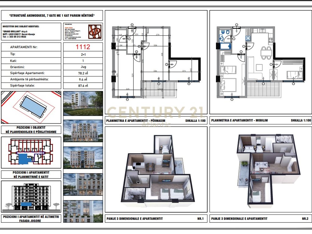 APARTAMENT 2+1 PER SHITJE PAGESE ME KESTE ,NDERTIM I RI NE QERRET !!