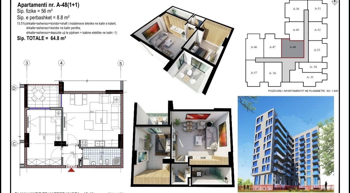 Apartament 1+1 | QENDER SHENGJIN
