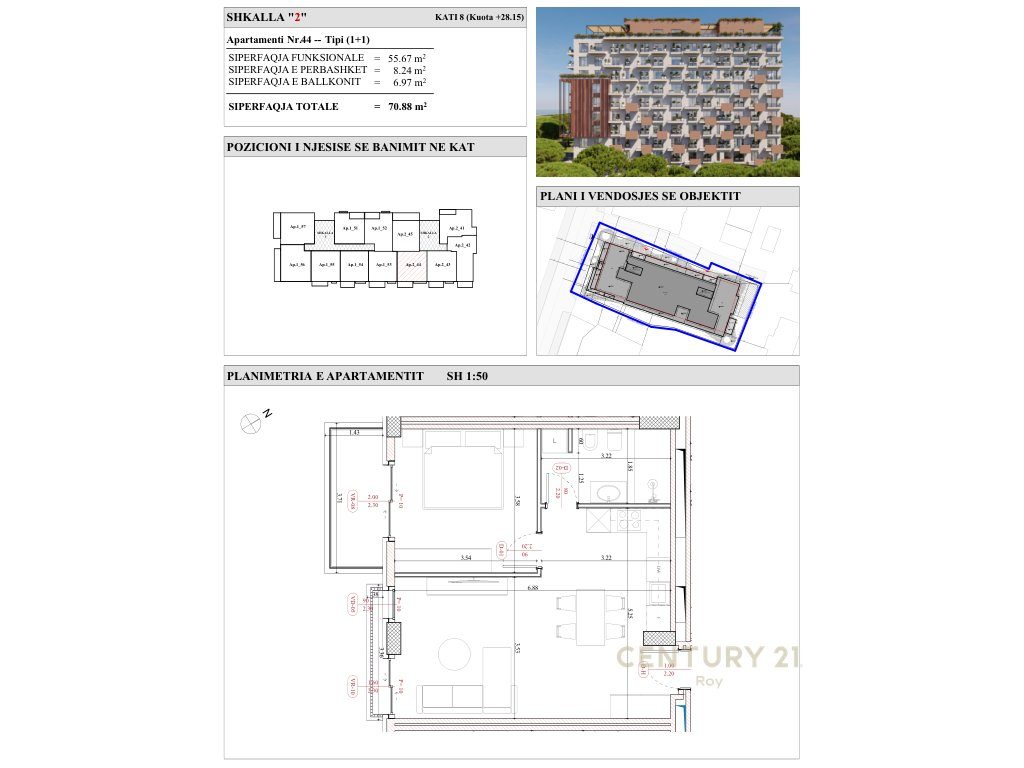 INVESTO PRANE DETIT, "ALMAR RESIDENCE" , APARTAMENTE 50 METRA LARG ME DETIN, MUNDESIA PAGESE ME KESTE !!! - Century 21 A...