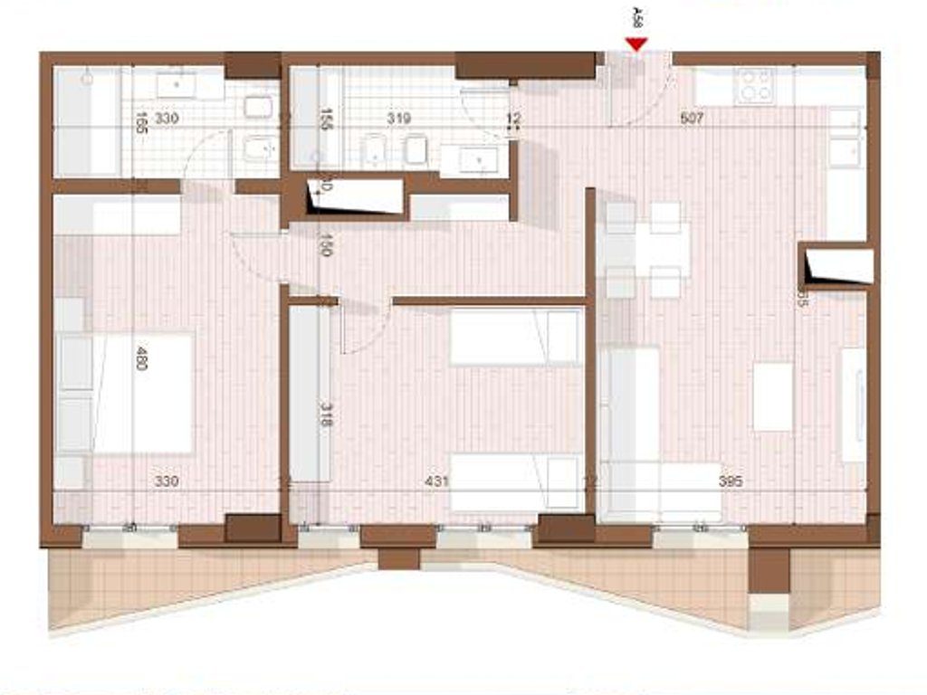 SHITET APARTAMENT 2+1+2 NE SHENGJIN