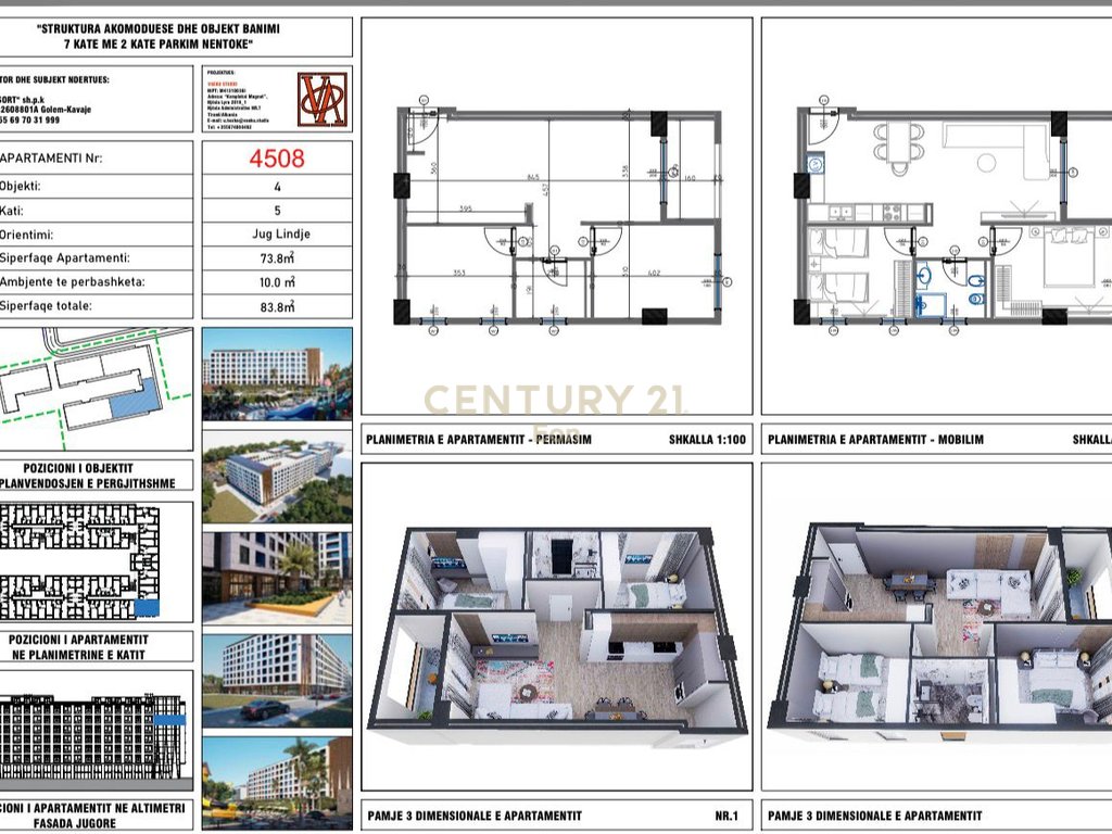 APARTAMENT 2+1 PER SHITJE TEK VM REZIDENCE (FAZA E 2 ) NE GOLEM !