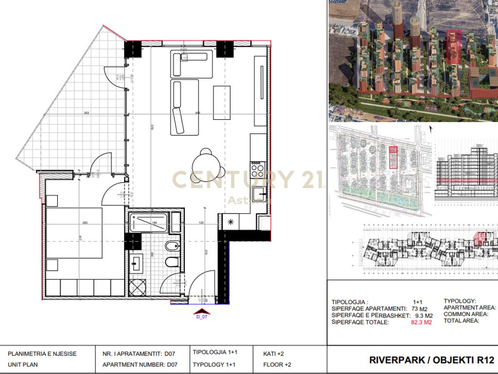Shitet apartament 1+1, River Park Residence