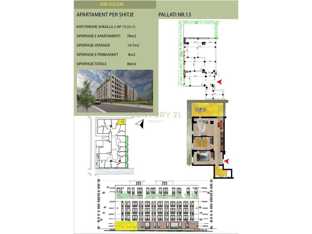 Apartament 2+1+19.7m² Verande  në Shitje në Golem, Durrës - 90,000€ | 106 m²