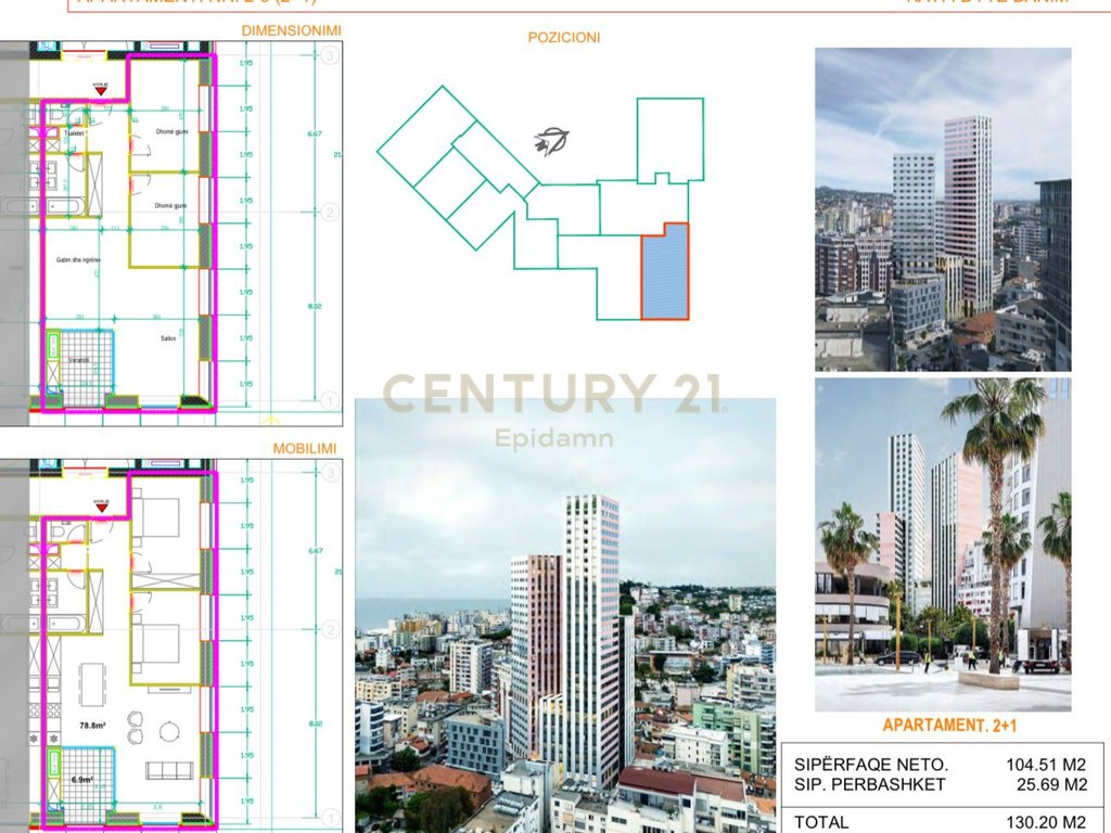 APARTAMENT 2+1 PËR SHITJE , DURRËS TOWER