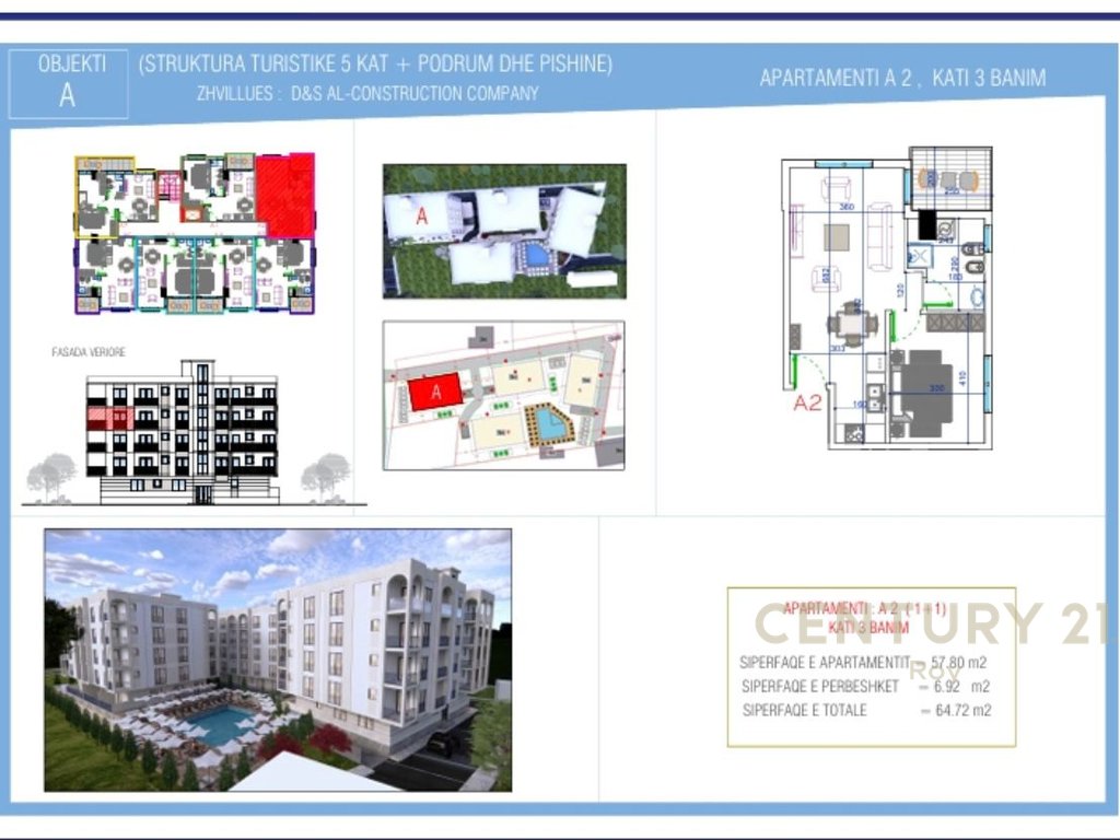 SHITET APARTAMENT 1+1 NE GOLEM TEK REZIDENCA " ORIENTAL !