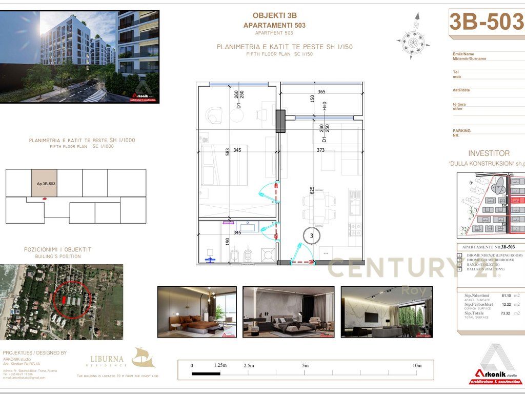 SHITET APARTAMENT 1+1 TEK REZIDENCA LIBURNA GODINA 3   !!!
