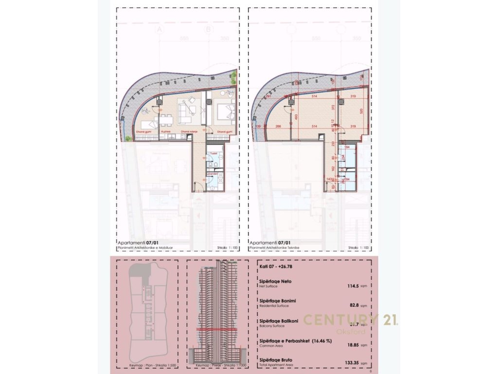 EKSKLUZIVE SHITET APARTAMENT 2+1+1+LAVANDERI  TEK TOP SEVEN TOWER!
