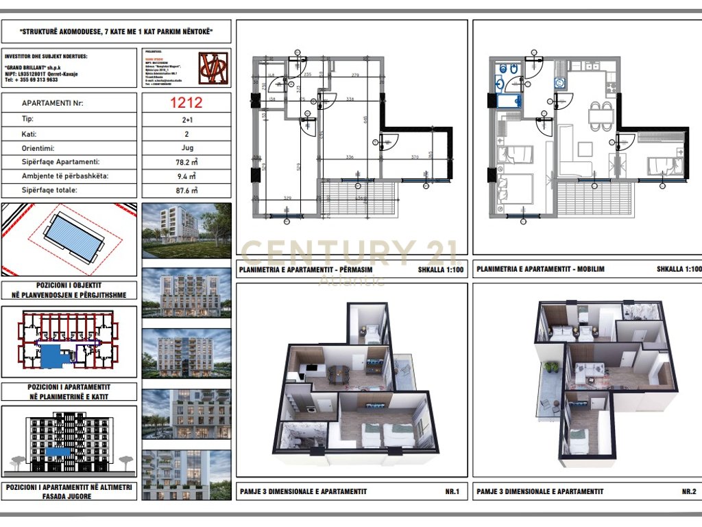 APARTAMENT 2+1 PER SHITJE PAGESE ME KESTE ,NDERTIM I RI NE QERRET !!