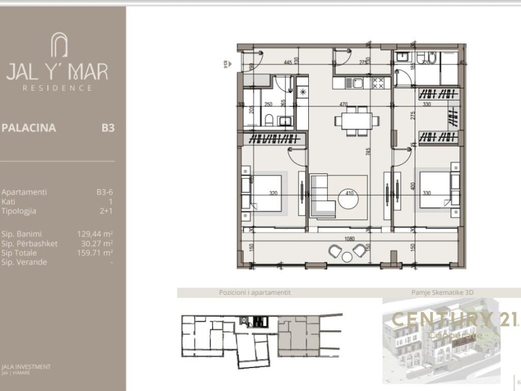 EKSKLUZIVE!!!
SHESIM APARTAMENT 2+1 ME PAMJE NGA DETI NE KOMPLEKSIN "JAL Y MAR" RESIDENCE.