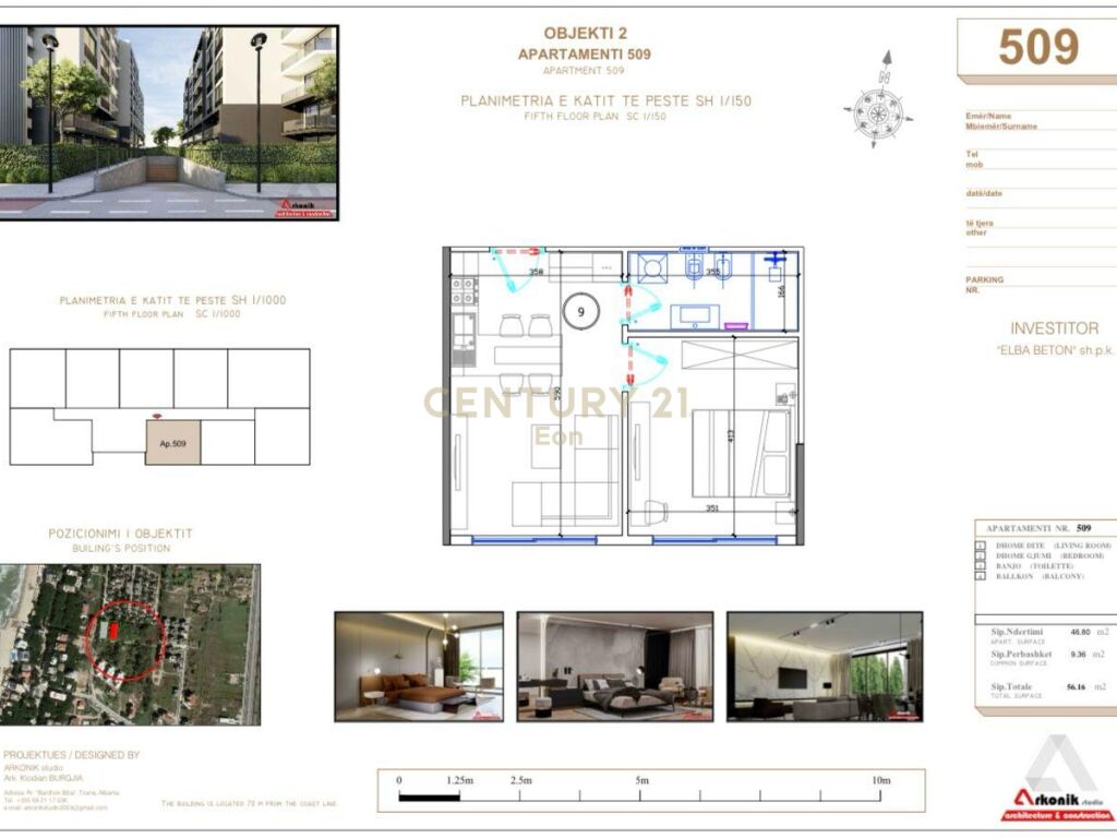 Apartament 1+1 për Shitje në Golem, Durrës - 70200€ | 56.16m²