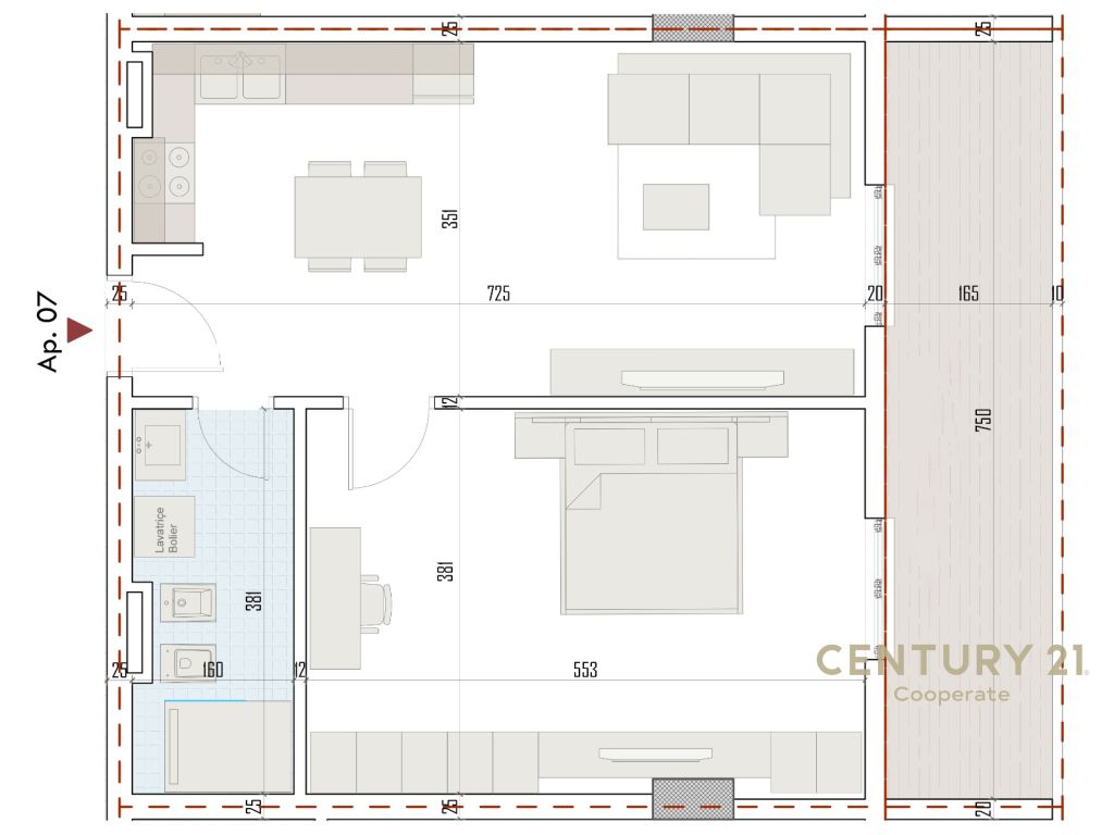 EKSKLUZIVE! SHESIM APARTAMENT 1+1 ME VERANDE, RINGSIDE RESIDENCES, PRANË BULEVARDIT TË RI.