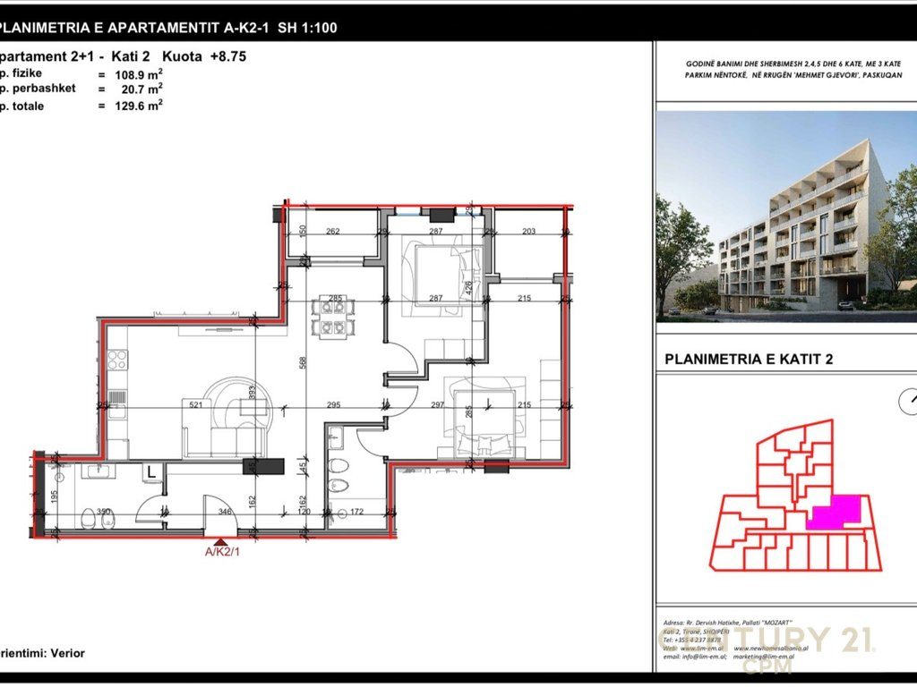 Shitet Apartament 2+1+2 te Kompleksi Aluna