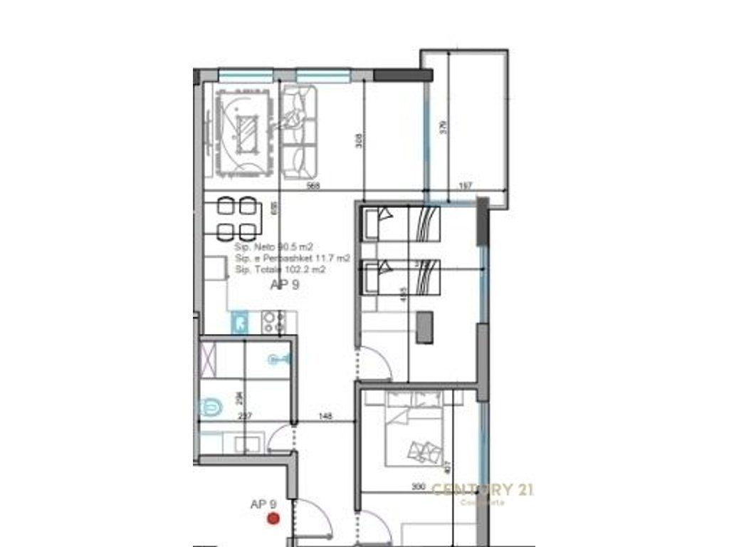 SHESIM APARTAMENT 2+1+1 VIJE E PARE ME PAMJE NGA DET