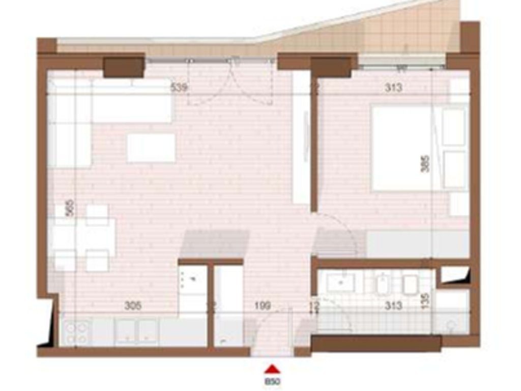 SHITET APARTAMENT 1+1 NE SHENGJIN