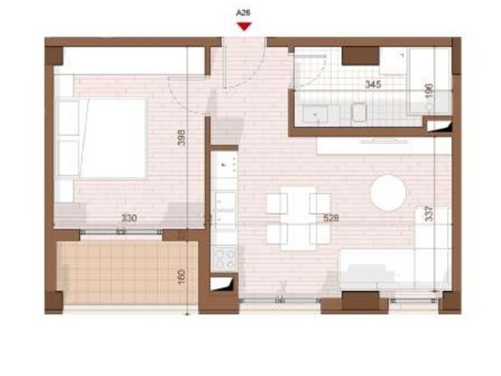 SHITET APARTAMENT 1+1 NE SHENGJIN