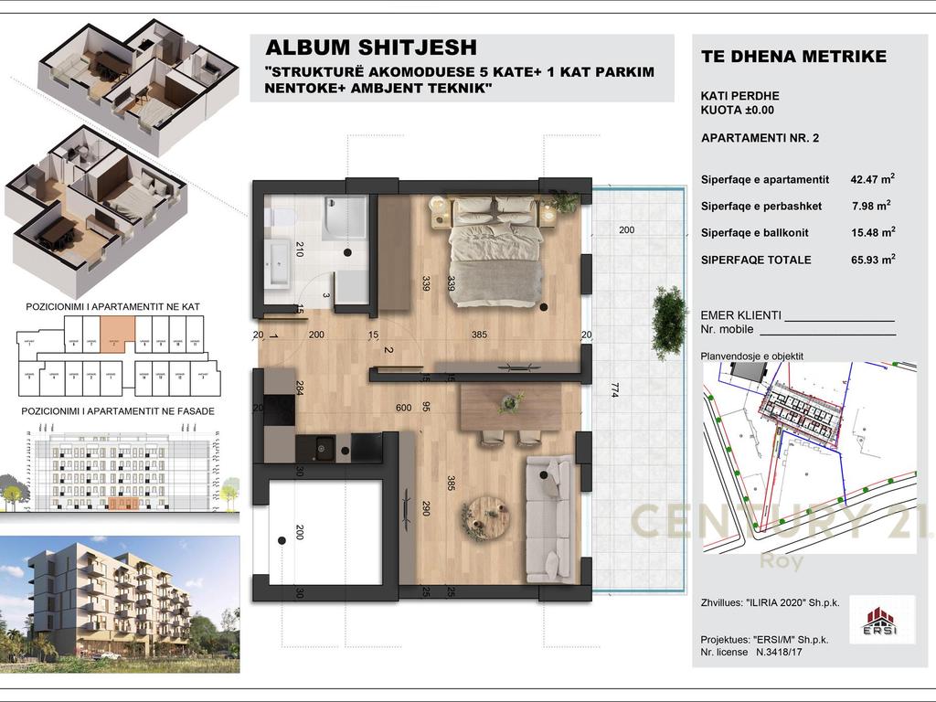 APARTAMENT 1+1  + POST PARKIMI PER SHITJE TEK MALI I ROBIT!