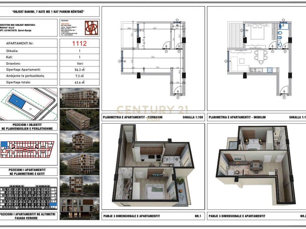 Shesim apartament 1+1  në Rezidencën "Vista Mare" , Qerret – Pagesë me Këste !