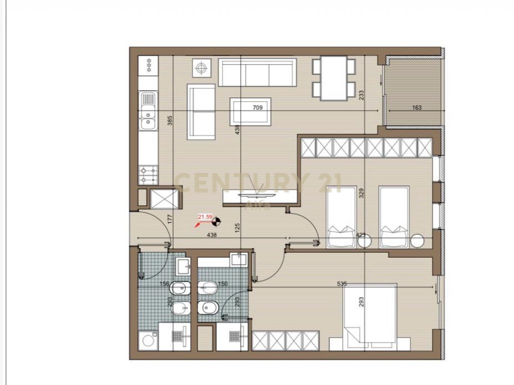 Shitet apartament 2+1 tek Riviera Residence ,Kamez!