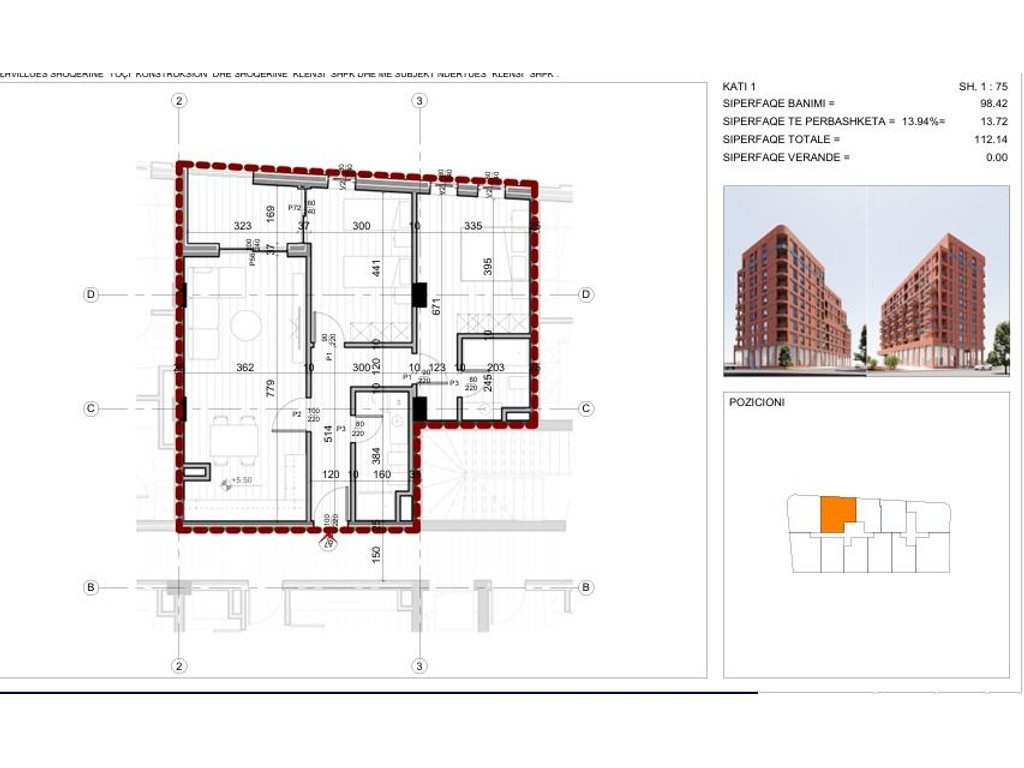Shitet Apartament 2+1 +2 te 21 Dhjetori – Pranë Inxhinierisë së Ndërtimit