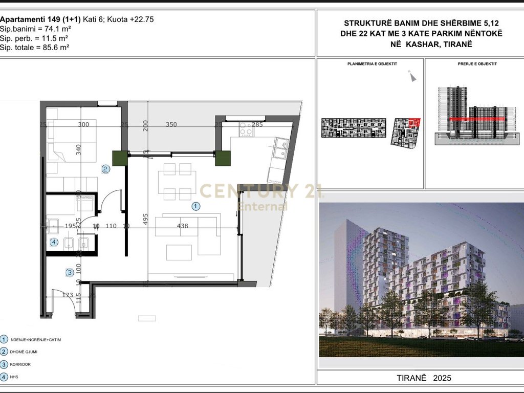 Moa Residence - Shitet 2+1+2 prane Casa Italia
