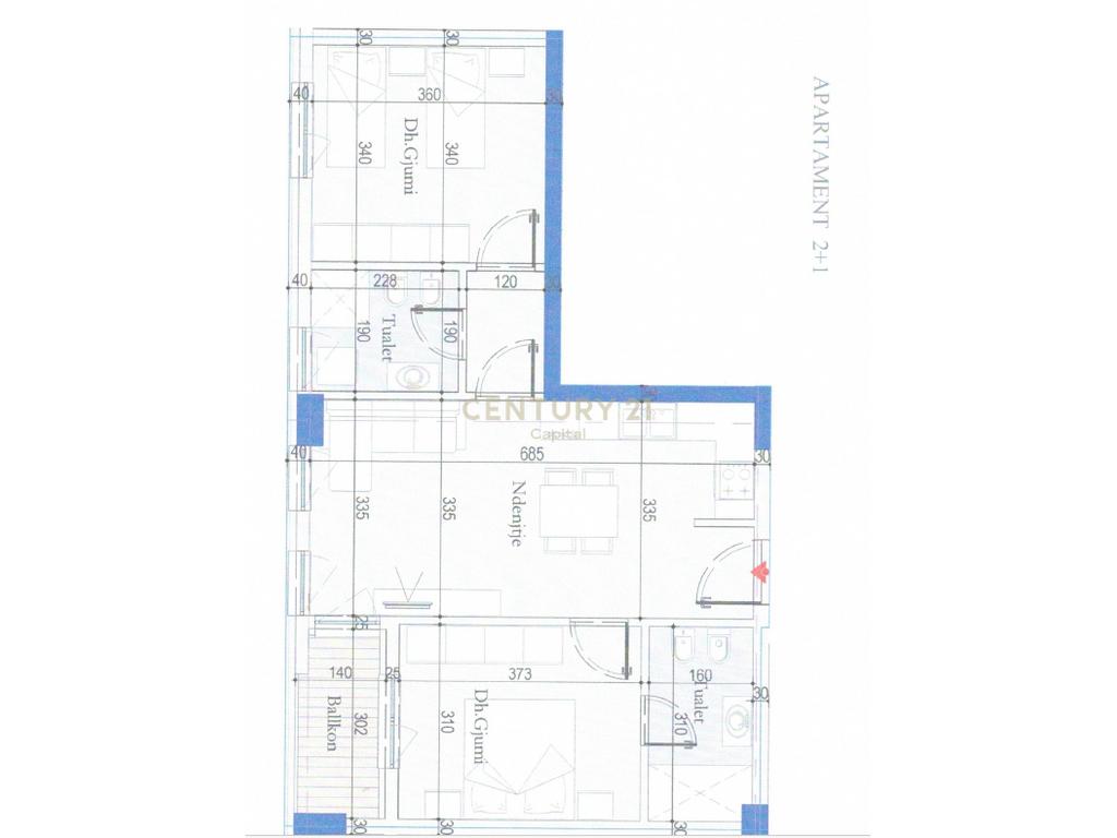 Shesim apartament 2+1+2+P tek Tirana Entry!