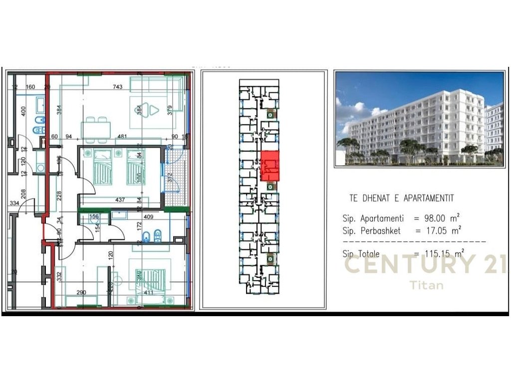 Apartament 2+1 per shitje ne Kamez