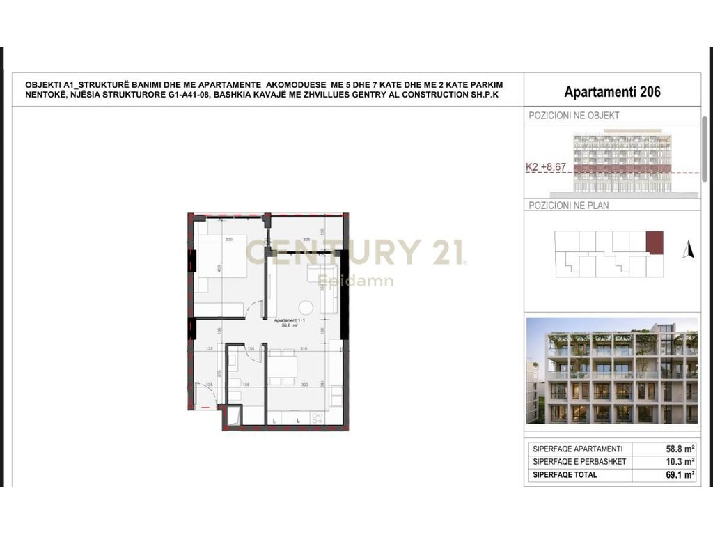 Apartament 1+1 për shitje - Rezidenca “Mes Pishave” Mali i Robit !!