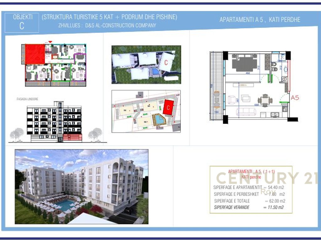SHITET APARTAMENT 1+1 NE GOLEM TEK REZIDENCA " ORIENTAL !