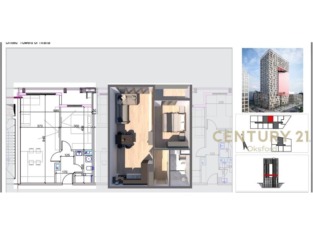 SHESIM APARTAMENT  1+1 PRANE KOMPLEKSIT DINAMO UNITED TOWERS OF TIRANA !!!