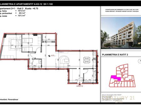 SHESIM APARTAMENT 2+1+2+ POST PARKIMI NE  REZIDENCEN RINGSIDE, PASKUQAN!