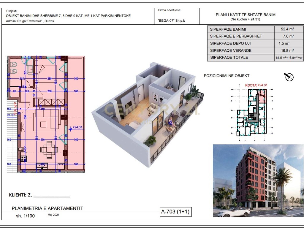 Apartament 1+1 Për Shitje në Plazh, Durrës