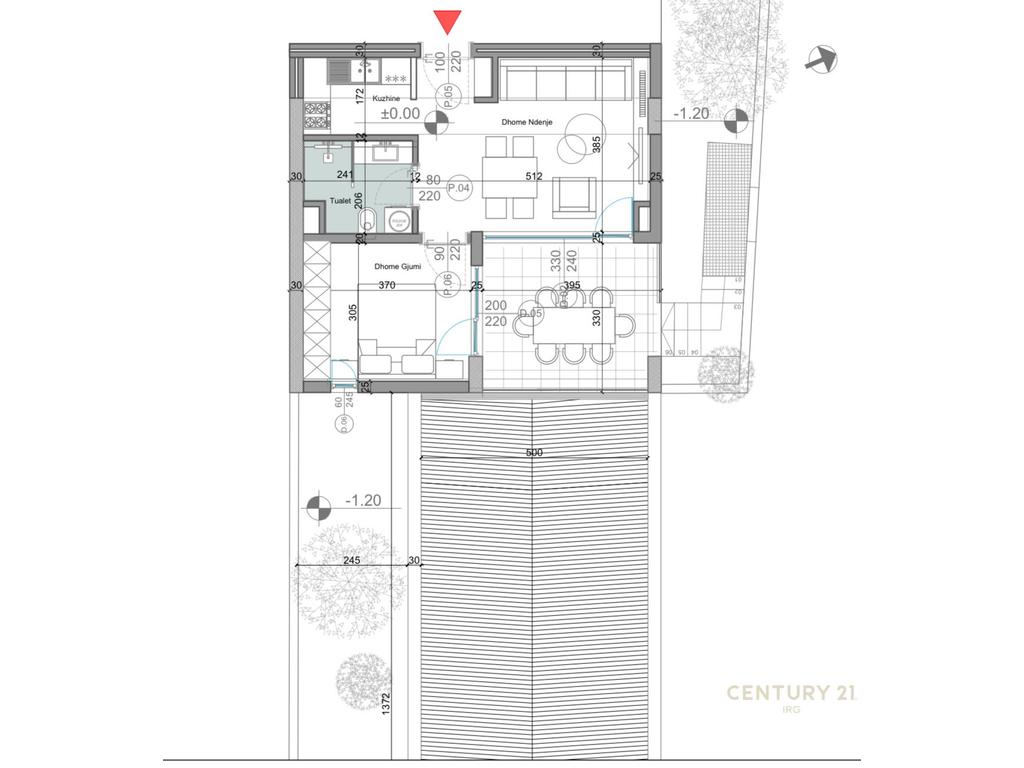 Apartament me oborr ne Rezidencen Turquoise Marina!