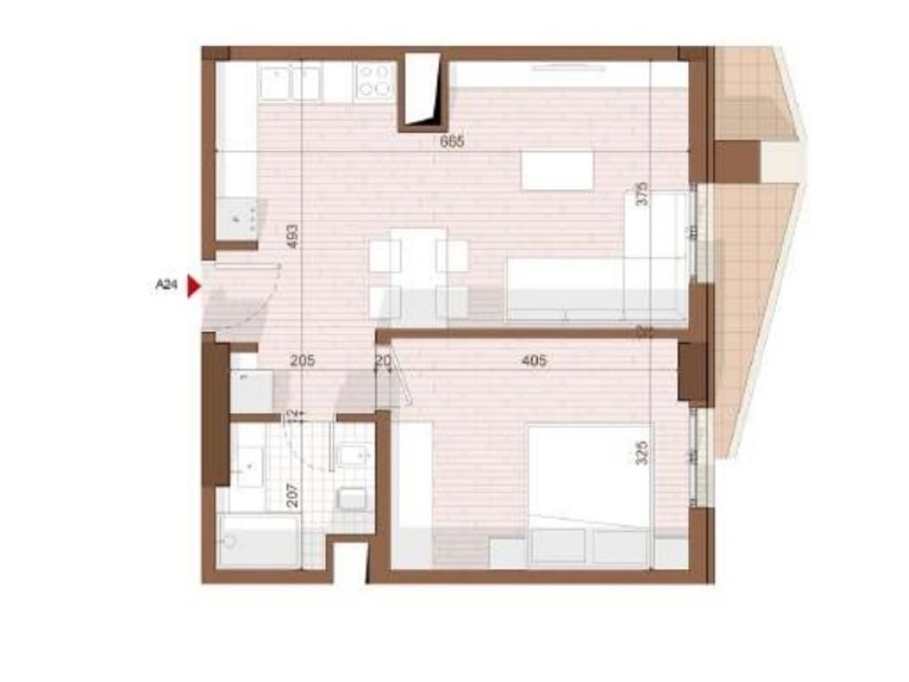 SHITET APARTAMENT 1+1 NE SHENGJIN