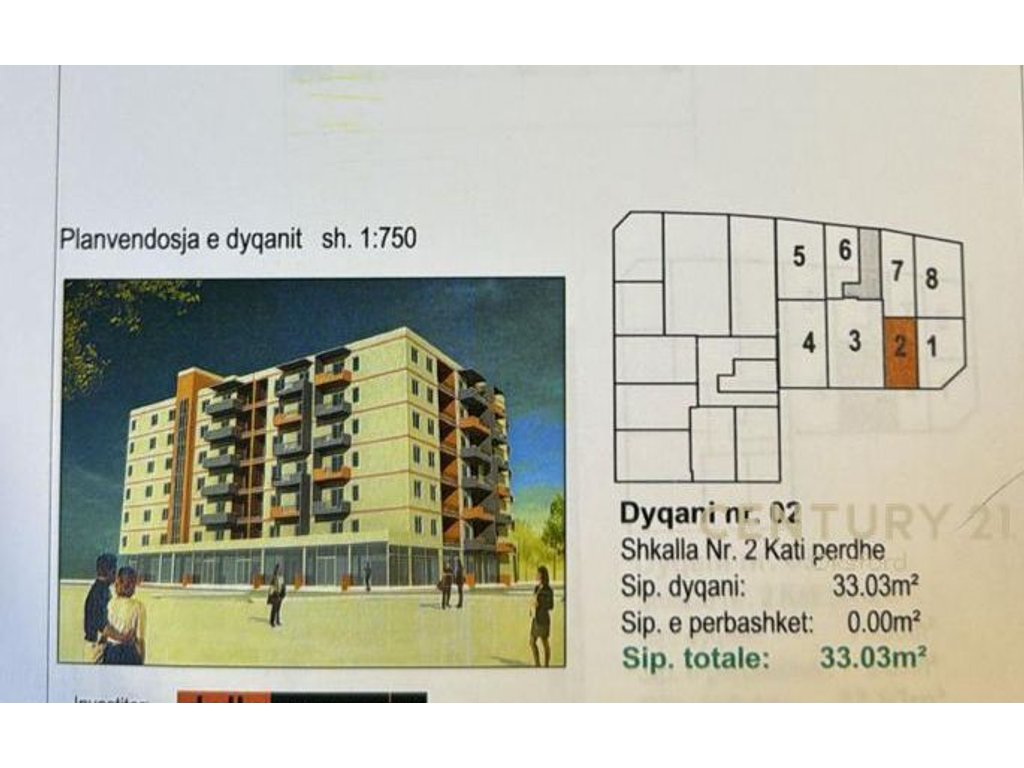 43.28 m2 SIPERFAQE TREGTARE PËR SHITJE NË ZONËN E FRESKUT.