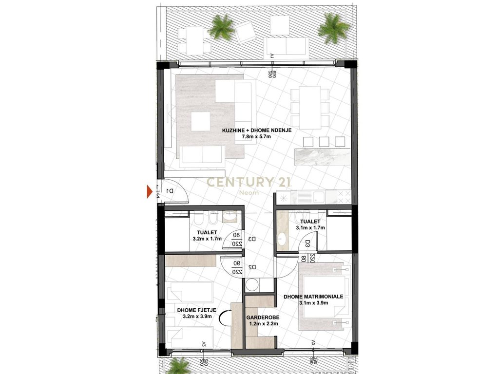 SHITET APARTAMENT 2+1+2 TEK EAST SIDE RESIDENCE!