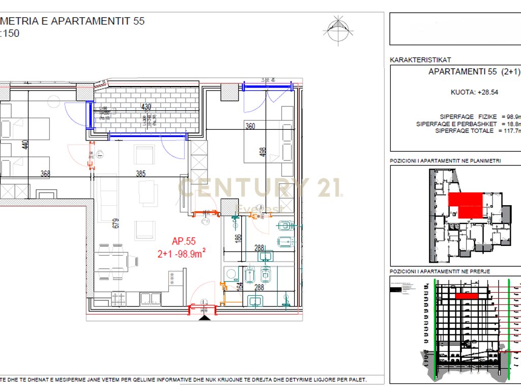 DON BOSKO, SHESIM APARTAMENT 2+1+POST PARKIMI !