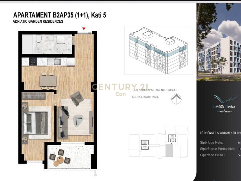 APARTAMENT 1+1 PER SHITJE TEK "ADRIATIK GARDEN" NE GOLEM!