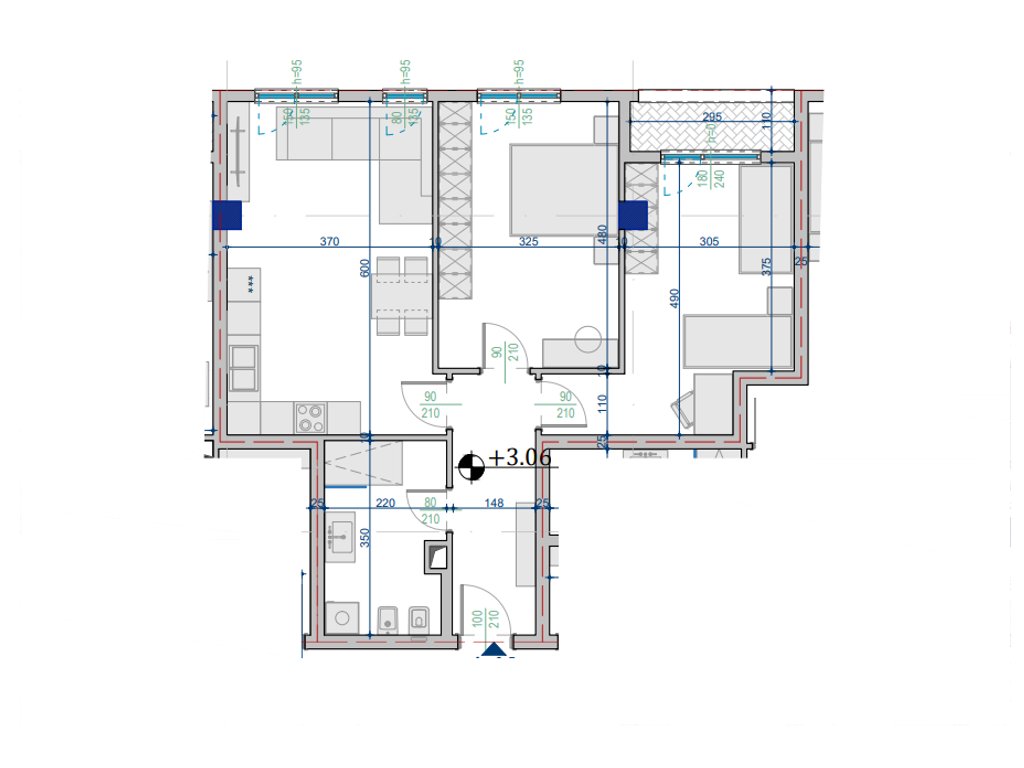 Shitet Apartament 2+1 – 93.91 m² Totale | Paskuqan – Tiranë