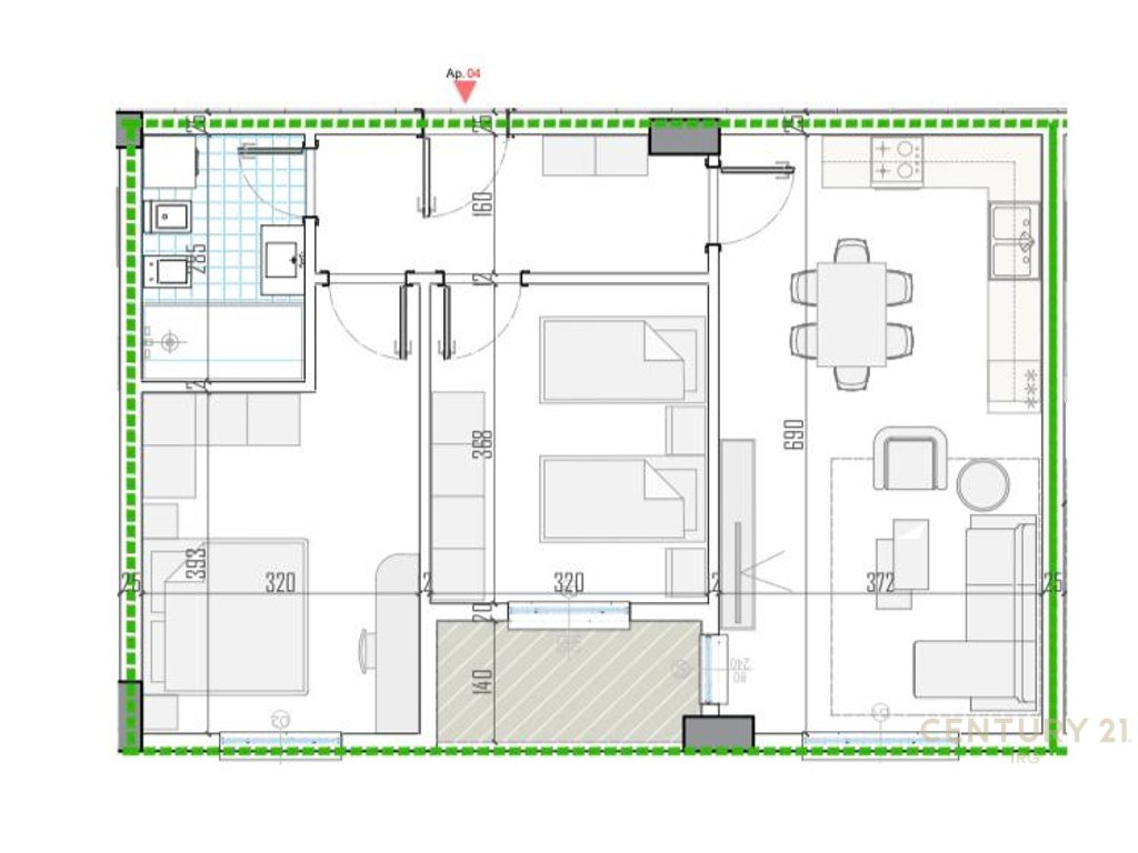 Apartament 2+1+1 në zonën e Paskuqanit + post parkimi.