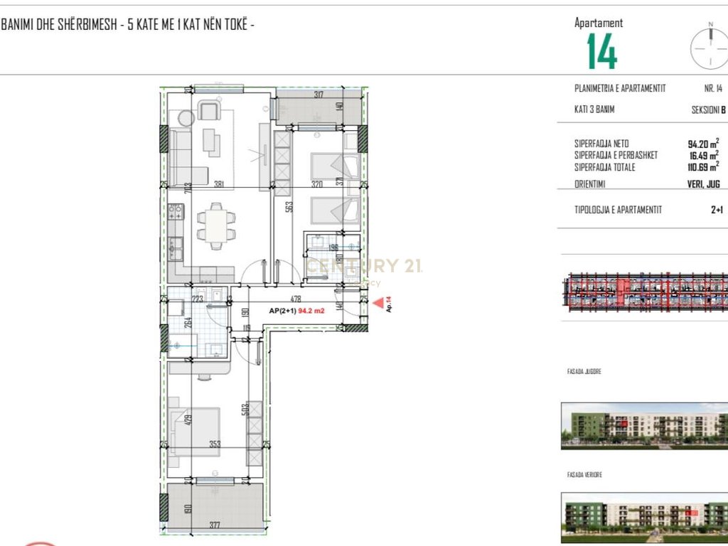 Shitet Apartament 2+1 në Kamëz